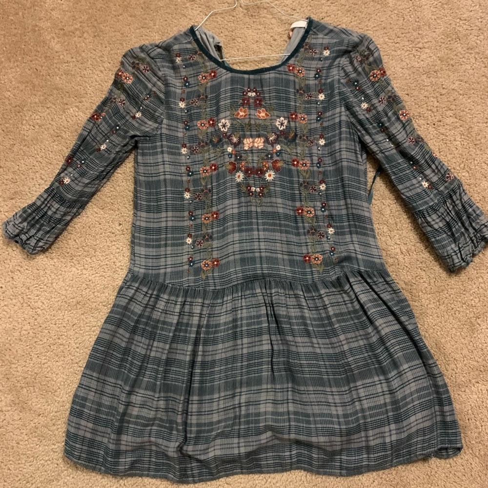Zara Women’s Plaid Embroidered Dress
